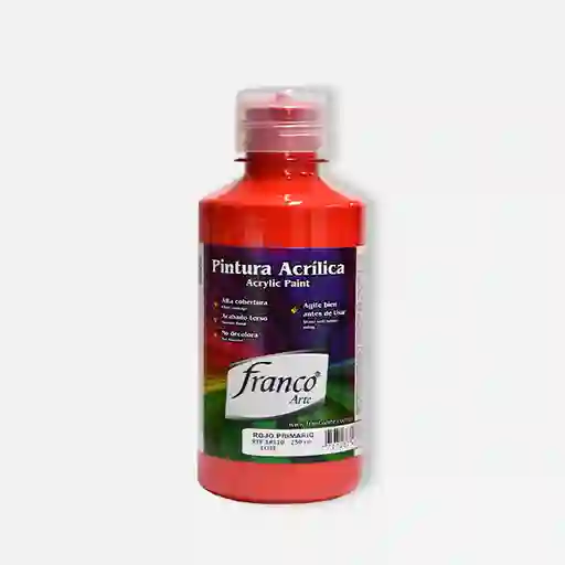 Franco Arte Pintura Acrilica - 250ml, Rojo Primario