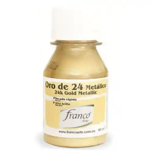 Franco Arte Pintura A Base De Aceite - 60cc, Oro 24k