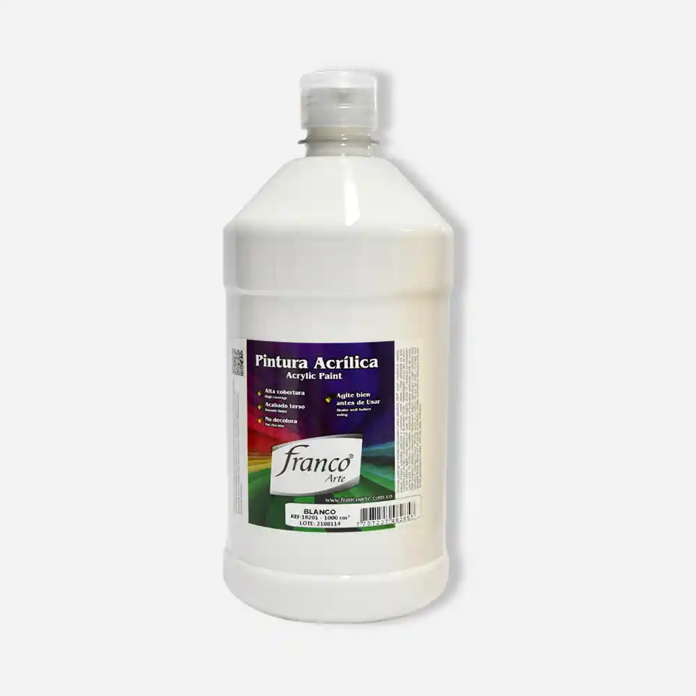 Franco Arte Pintura Acrilica - 1000ml, Blanco