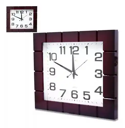 Reloj De Pared De Madera Retro Moderno De Caoba Marrón 35x45cm