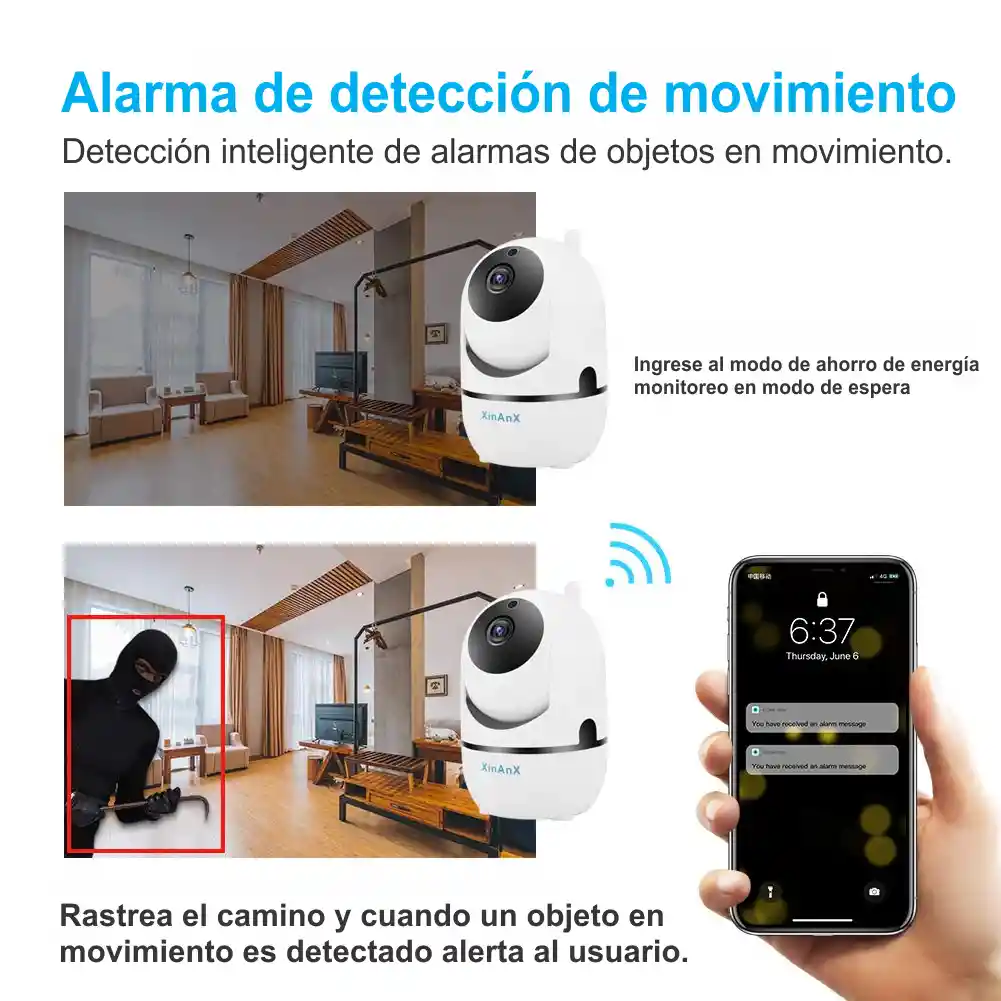 Cámara De Seguridad Ip Wifi 2.4g 1080p Auto Seguimiento