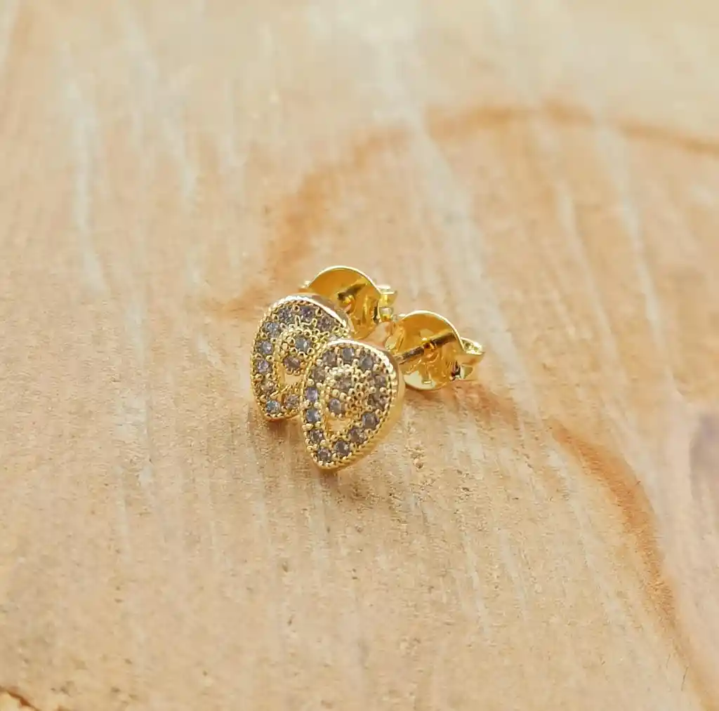 Arete Gota En Micro Zirconia En Oro Laminado 18k