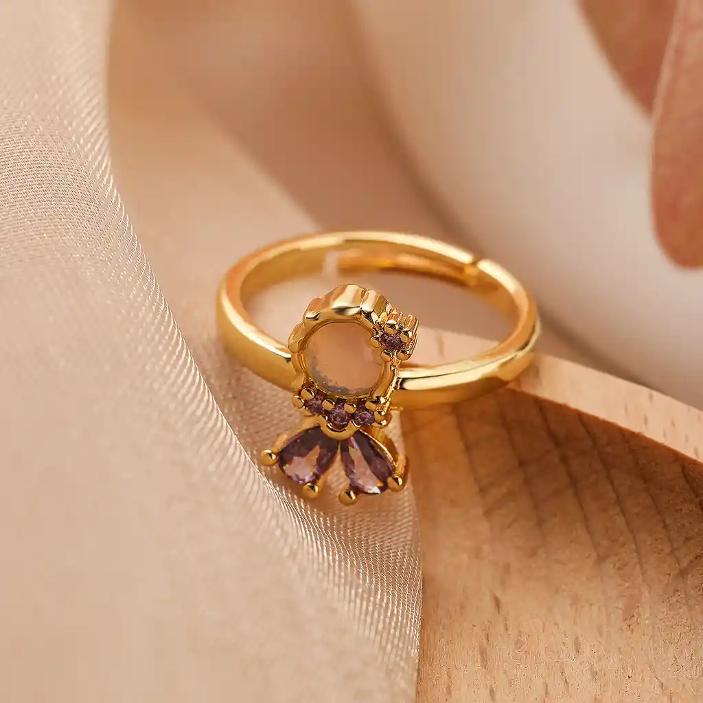 Anillo Rapunzel En Covergold + Cofre Rosa