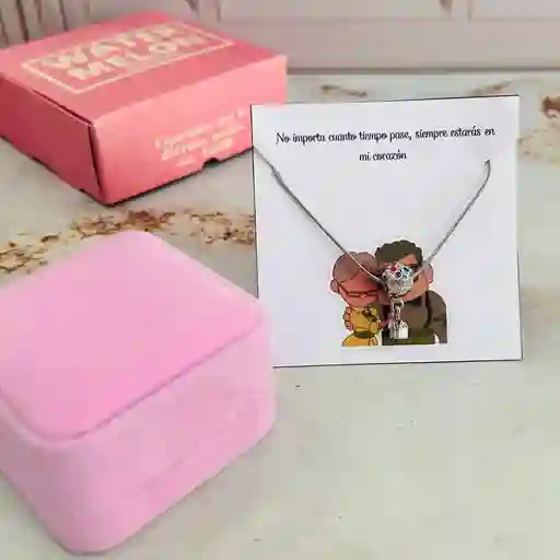 Collar Up + Cofre De Joyería Rosa