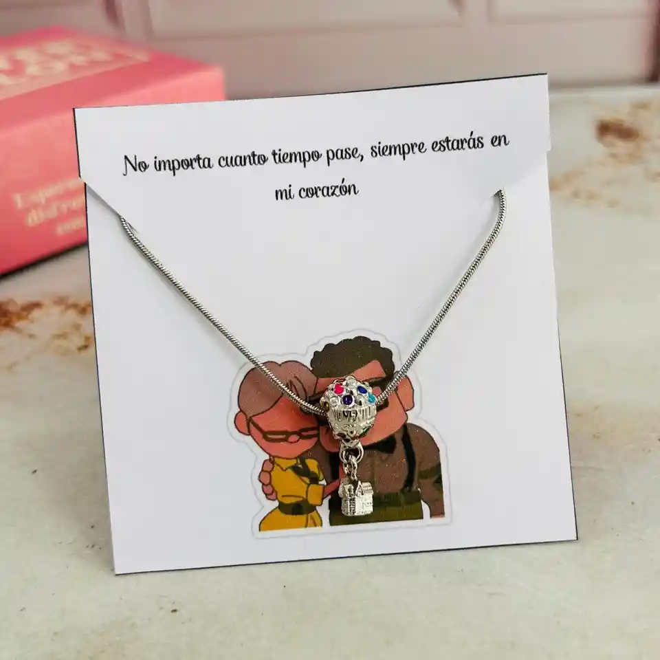 Collar Up + Cofre De Joyería Rosa