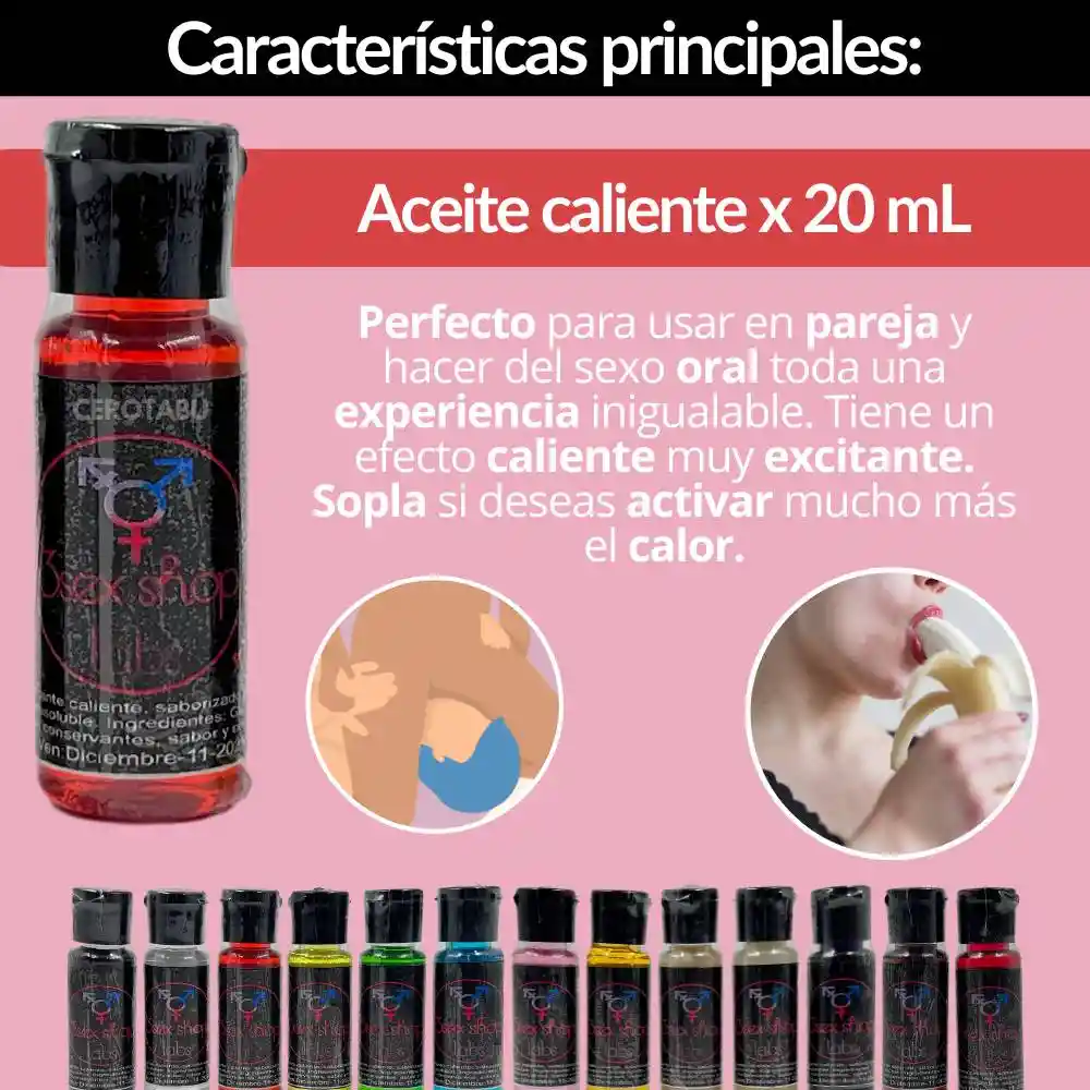 X3 Lubricante Intimo Aceite Comestible Caliente Saborizado