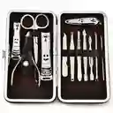 Kit Manicure 12 Piezas Acero Inoxidable, Lima, Cortaúñas, Tijera, Alicate, Retirador De Piel Muerta, Raspador De Uñas, Estuche Compacto