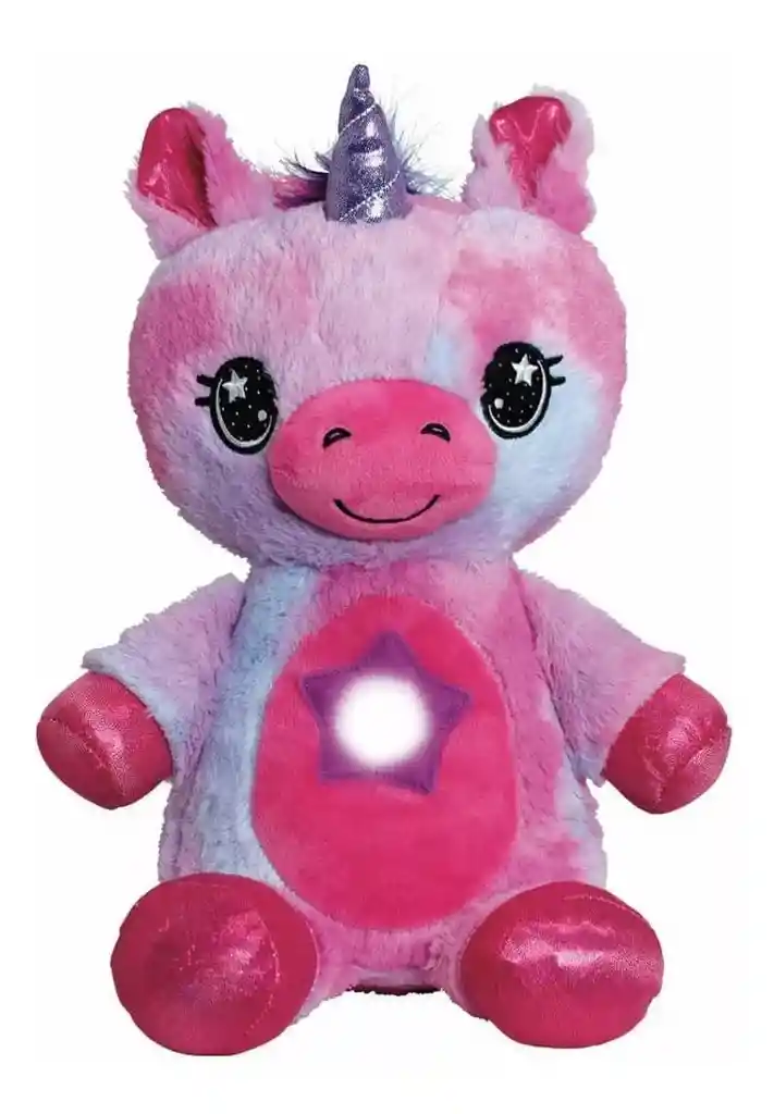Peluche Muñeco Con Proyección De Luces Nocturnas Star Belly Unicornio Colores