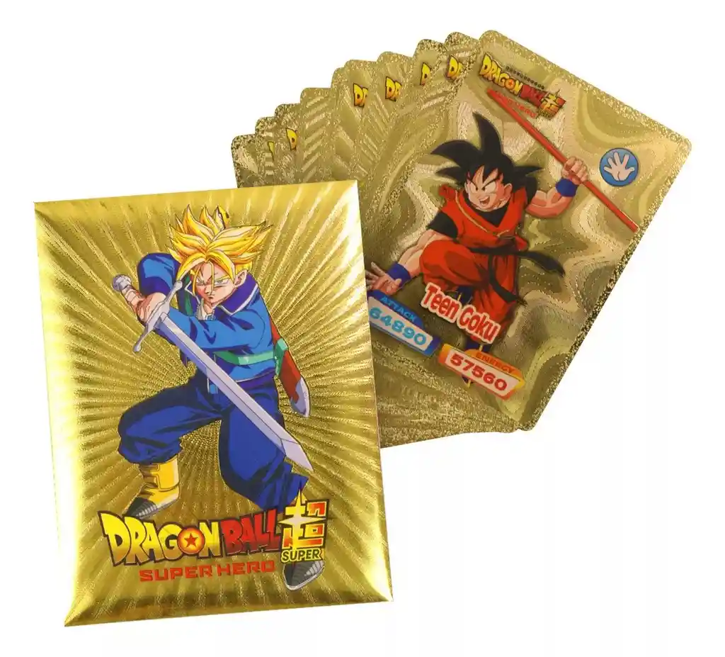 Juego De Cartas Tarjetas Dragon Ball Doradas Coleccion