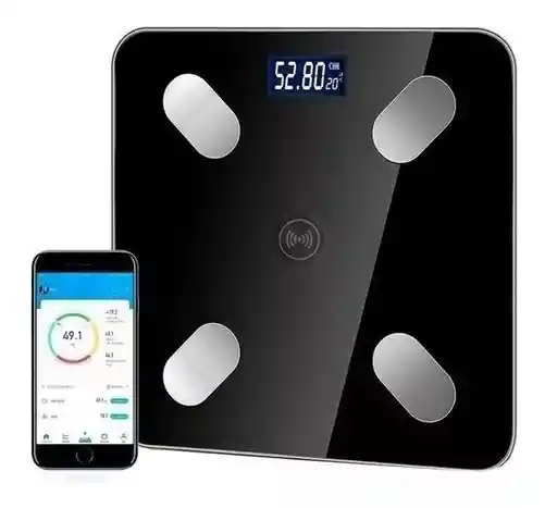 Bascula Pesa Vidrio 180kg Inteligente Con Bluetooth Digital