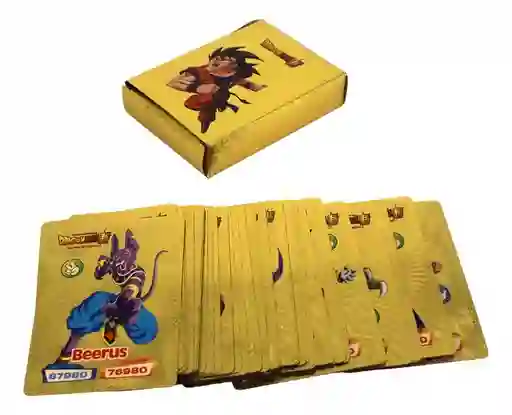 Juego De Cartas Tarjetas Dragon Ball Doradas Colección 55pz