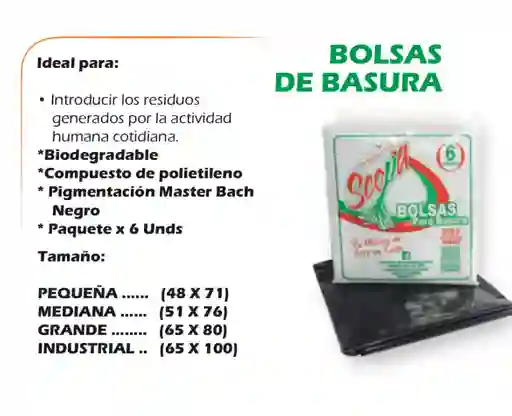 Bolsa Basura Jumbo 90x120 Paquete X6