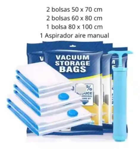 Kit Bolsas Empacadoras Al Vacío X5 Y Aspirador Manual (bomba)