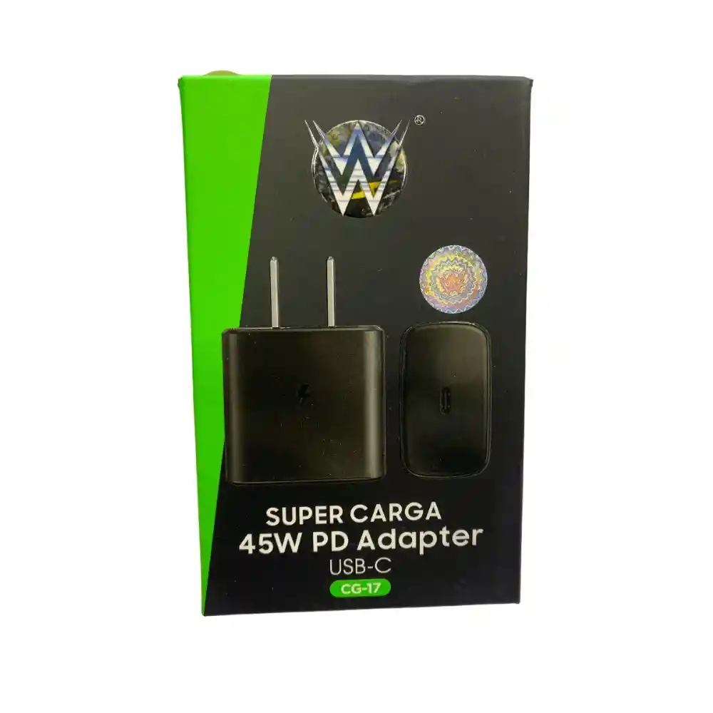 Cabezote Cargador De Pared W De Carga Rapida Tipo C De 45w Cg-17
