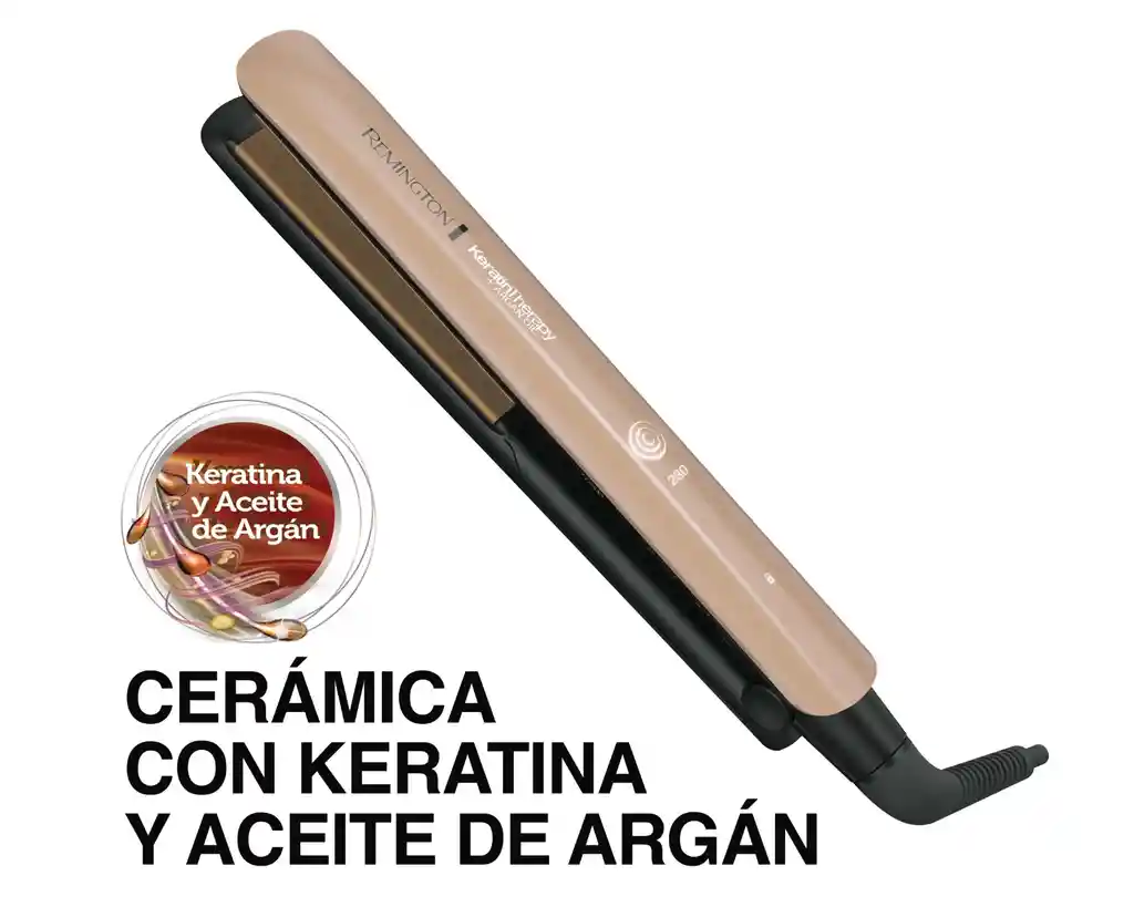 Plancha De Cabello Remington Keratin Therapy Cerámica Con Keratina Y Aceite De Argán Original.