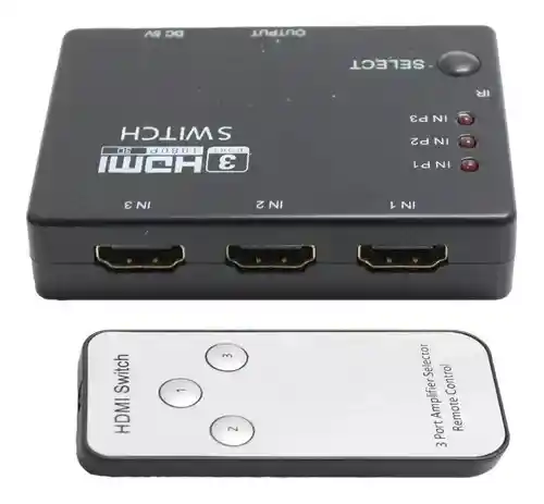 Switch Hdmi 3 X 1 Con Control Remoto (3 Entradas 1 Salida)