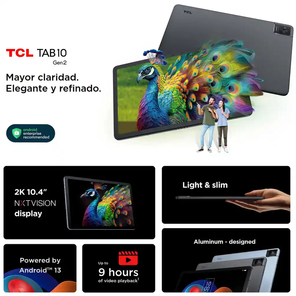 Tablet Tcl Tab 10 Gen 2 10.4 128gb / 4gb + Flip Case + Teclado Bt