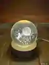 Lámpara Nocturna 3d Bola De Cristal Galaxia Con Base De Made
