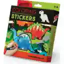 Set Stickers Para Colorear De Dinosaurios Y Crayones Niños