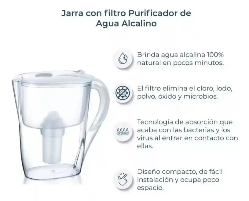 Jarra Con Tapa Purificadora 2.6 Litros