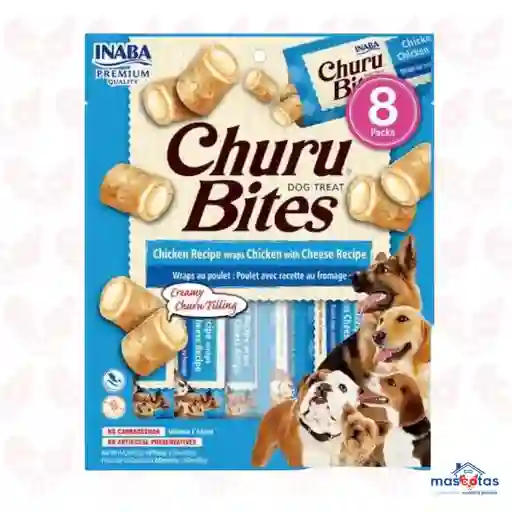 Snack Inaba Churu Bites Perro Sabor A Pollo Y Queso 8 Und