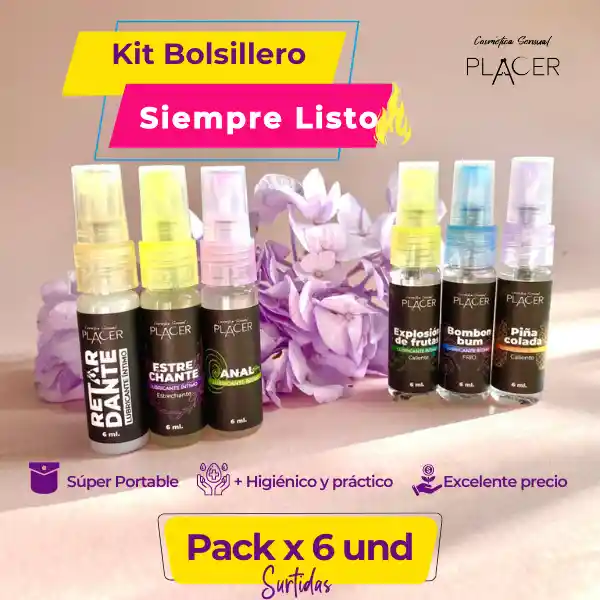 Kit Bolsillero Placer Lubricante X 6ml - 6 Und