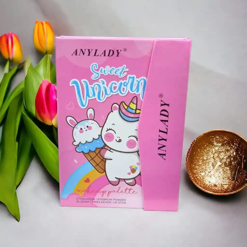 Paleta De Sombras, Maquillaje Tipo Libro Sweet Unicorn Anylady