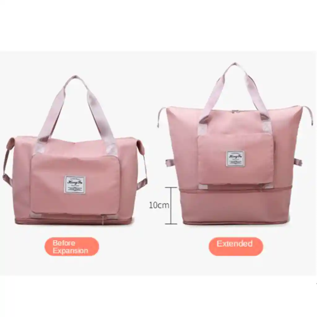 Bolso Plegable, Impermeable Y Espacioso Compañero De Viaje Ideal Rosa