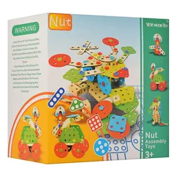 Juego Ensamblaje Motricidad Madera Piezas Coloridas Niños