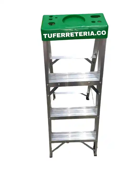 Escalera Plegable En Aluminio 4 Pasos Green