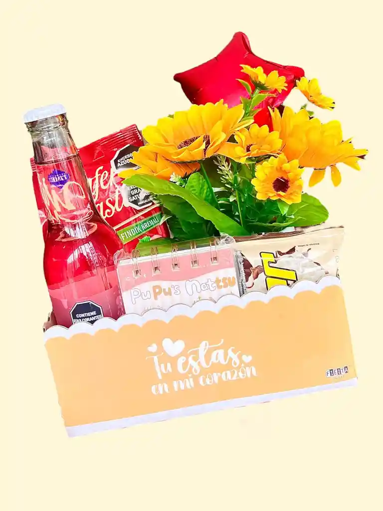 Regalo Especial Flores Girasoles Con Hatsu Y Block De Notas - Feliz Dìa - Feliz Cumpleaños