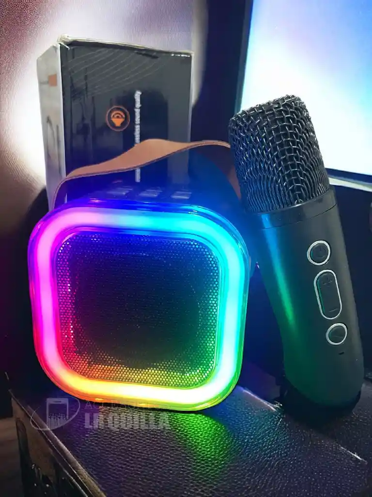 Parlante + Micrófono | Kit Karaoke Led | Para Niñas Y Niños