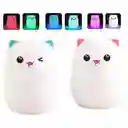 Lampara Silicona Gato Suave Luz Led Rbg