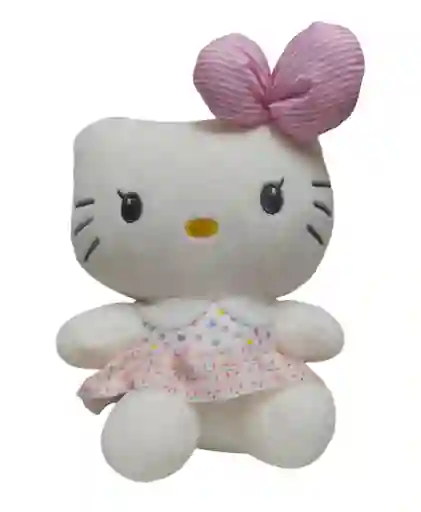 Peluche Hello Kitty Vestido Y Moño 21 Cm Aprox