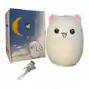 Lampara Silicona Gato Suave Luz Led Rbg