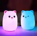Lampara Silicona Gato Suave Luz Led Rbg