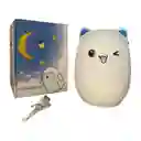 Lampara Silicona Gato Suave Luz Led Rbg