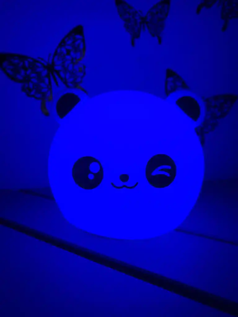 Lampara Silicona Oso Panda Suave Luz Led Rbg