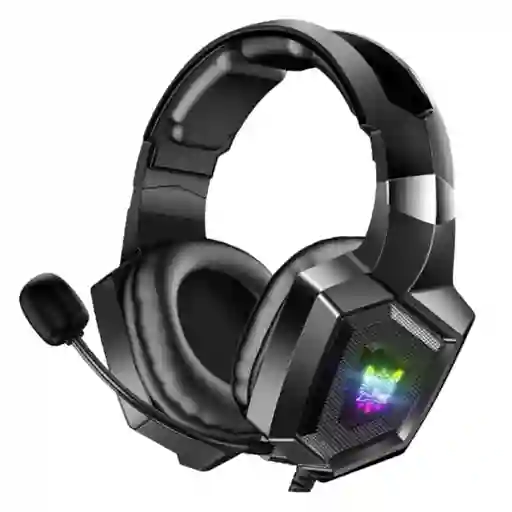 Diadema Auricular Gamer Onikuma K8 Negra Con Luz Rgb Led