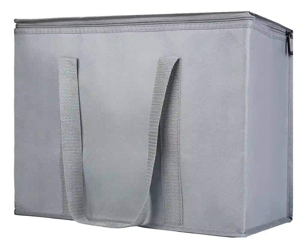 Bolsa De Mercado Termica Grande Con Agarradera One Pixel By 52 Bits Color Gris
