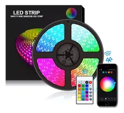 Cinta Led Multicolor Rgb Luz 10mts Con Bluetooth App Movil Con Control 24v One Pixel By 52 Bits