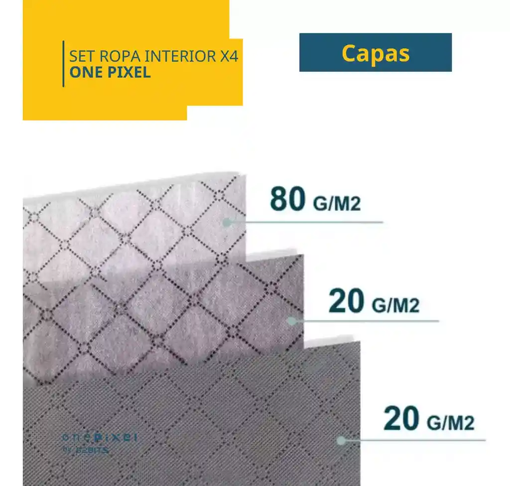 Organizador Ropa Interior One Pixel By 52 Bits Divisor Cajones Set De 4 Color Gris