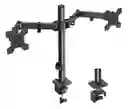 Brazo Soporte Doble Para 2 Monitores One Pixel Base Escritorio Color Negro