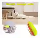 3 En 1 Cepillo De Vapor Para Perro Masaje Peine Para Gatos Color Verde