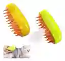 3 En 1 Cepillo De Vapor Para Perro Masaje Peine Para Gatos Color Amarillo