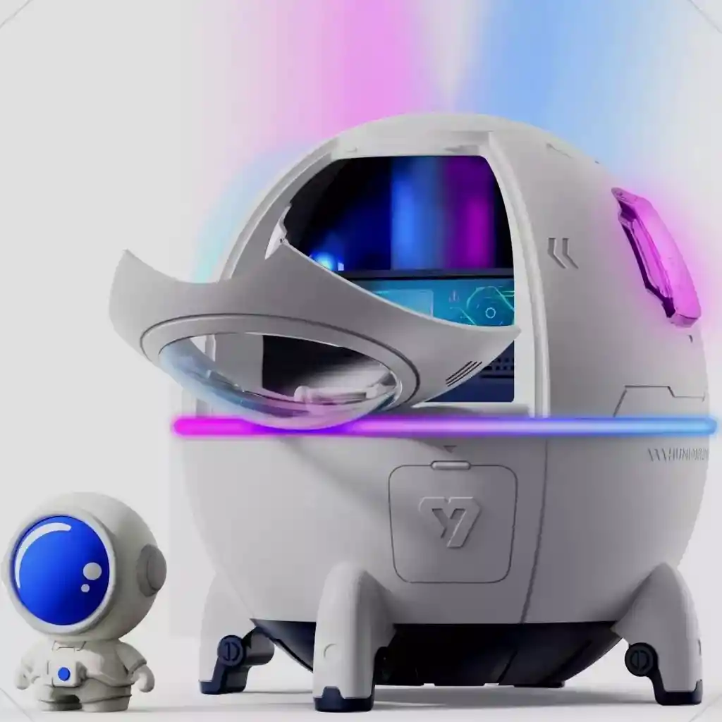 Humidificador Difusor Eléctrico Galaxy Lights Space Capsule Color Blanco 110 V/220 V