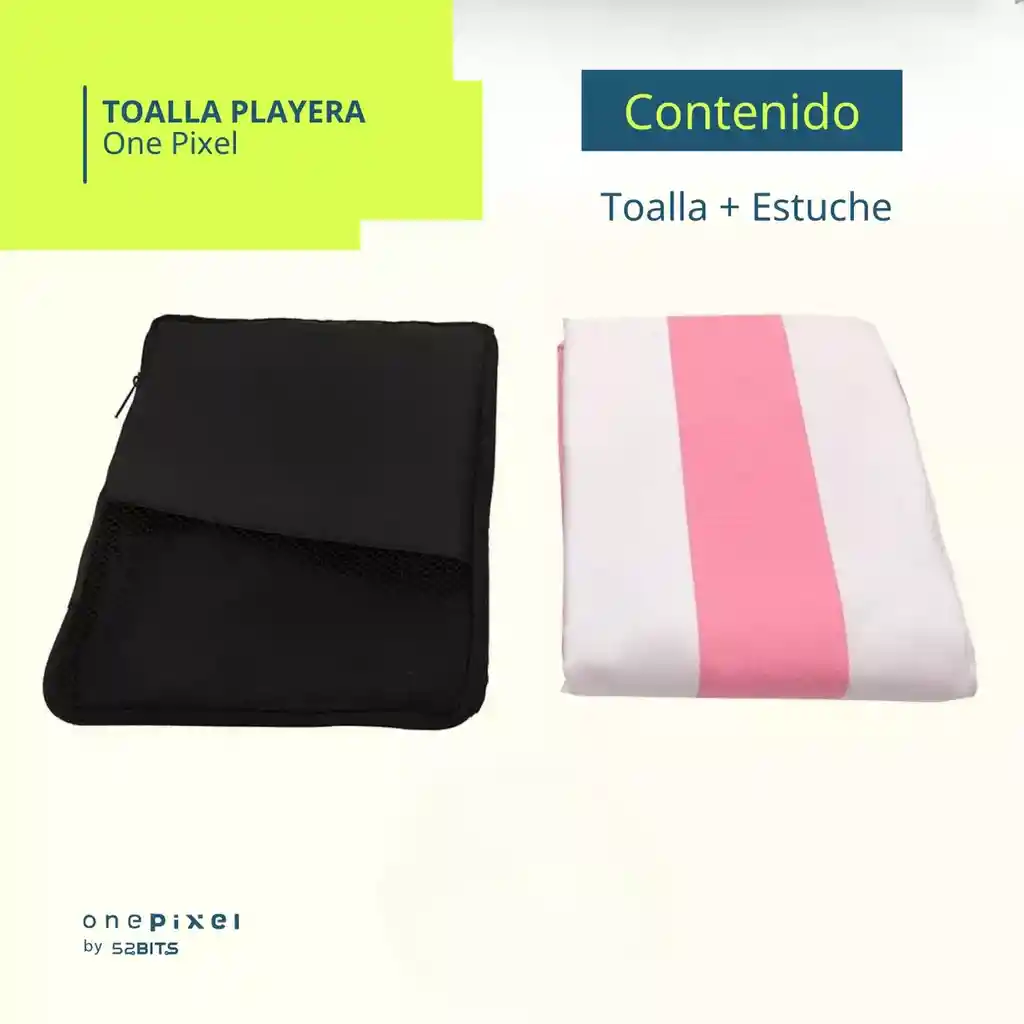 Toalla De Microfibra Secado Rapido Playera One Pixel Color Rosa
