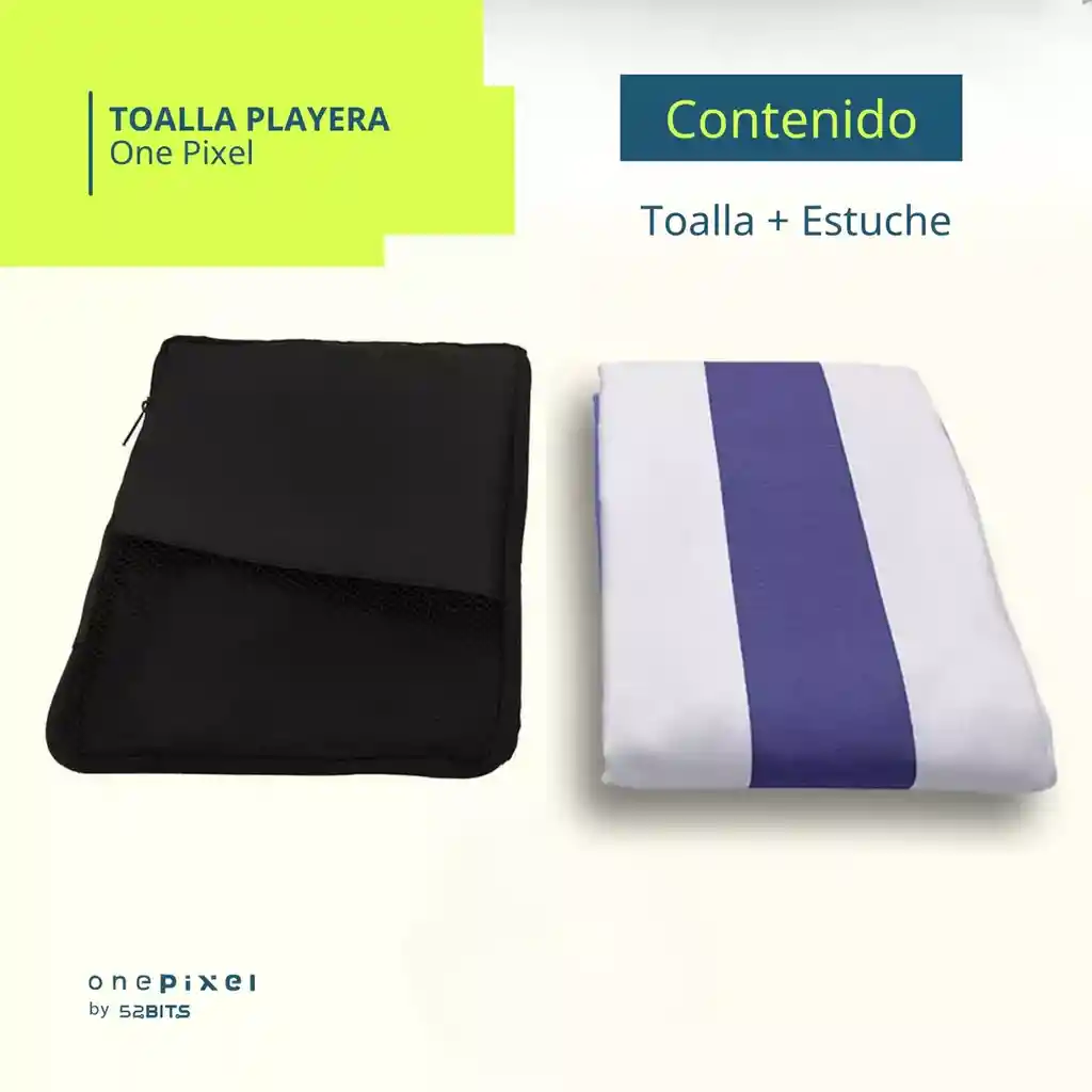 Toalla De Microfibra Secado Rapido Playera One Pixel Color Azul