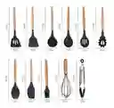 Set X 12 Utensilios De Cocina Silicona Resistentes Al Calor Color Rojo