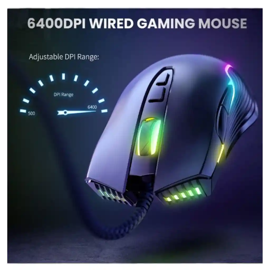 Mouse Alambrico Gamer De Juego Onikuma Cw902 Negro